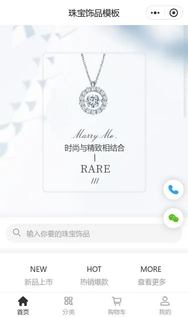珠宝项链商城小程序模板第1个页面预览